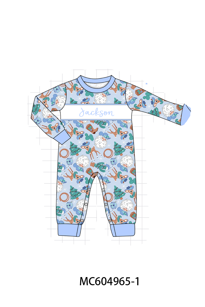 PO90 Pink&blue christams cowboy monogram embroidery ruffle collection - closing 5/11 - ETA early October