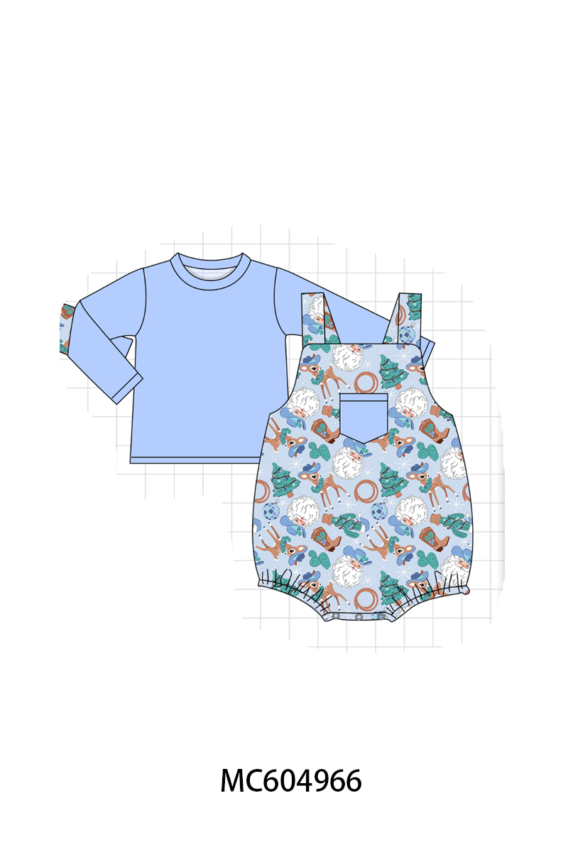 PO90 Pink&blue cowboy santa claus embroidery ruffle collection - closing 5/11 - ETA early October