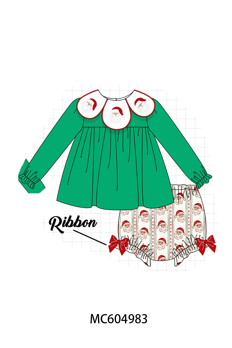 PO90 Green christmas santa claus embroidery collection - closing 5/11 - ETA early October