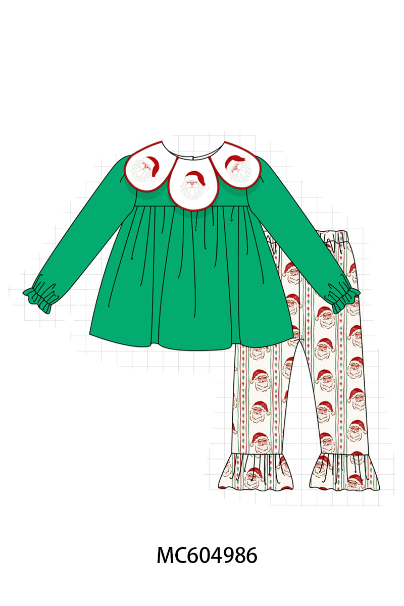PO90 Green christmas santa claus embroidery collection - closing 5/11 - ETA early October
