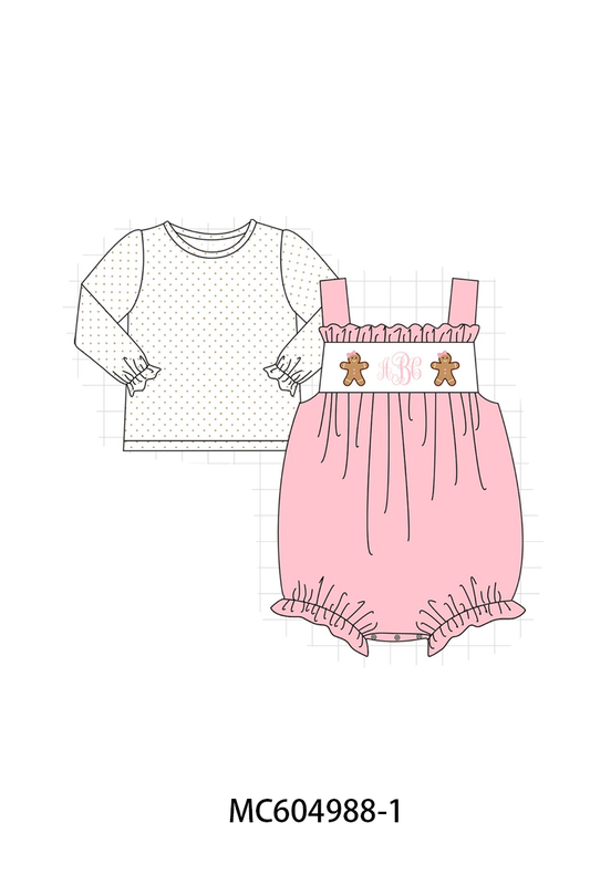 PO90 Pink&green christmas gingerbread monogram embroidery collection - closing 5/11 - ETA early October