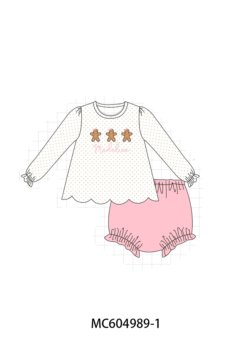 PO90 Pink&green christmas gingerbread monogram embroidery collection - closing 5/11 - ETA early October
