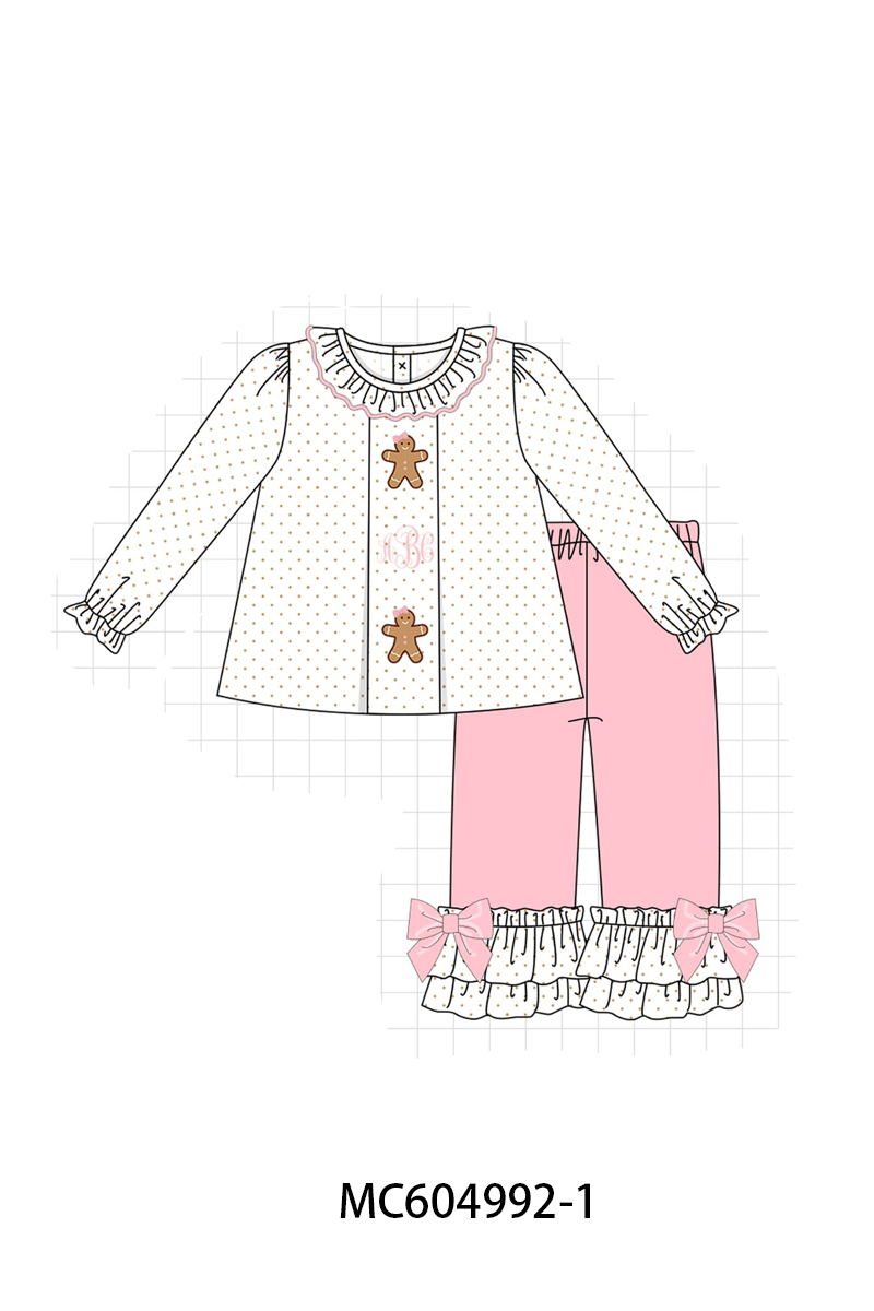 PO90 Pink&green christmas gingerbread monogram embroidery collection - closing 5/11 - ETA early October