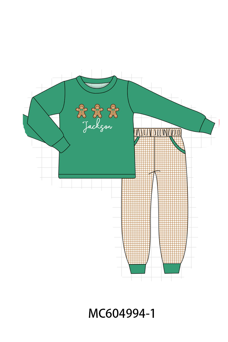 PO90 Pink&green christmas gingerbread monogram embroidery collection - closing 5/11 - ETA early October