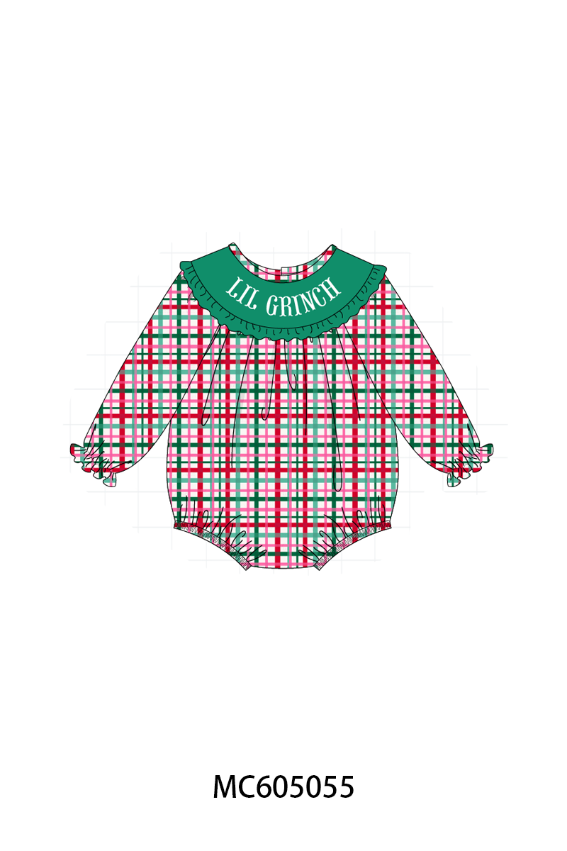 PO92 Green christmas LIL GRINCH french knot plaid collection - closing 5/25 - ETA late October
