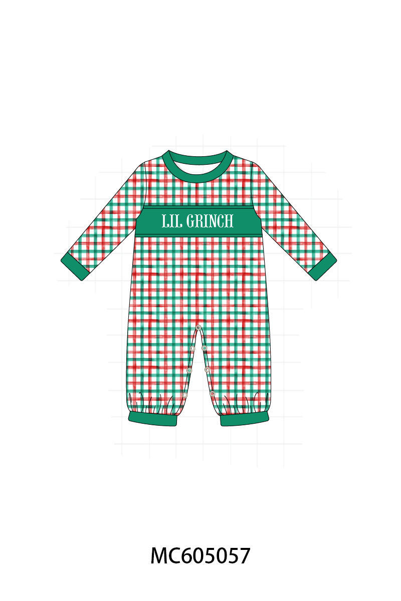 PO92 Green christmas LIL GRINCH french knot plaid collection - closing 5/25 - ETA late October