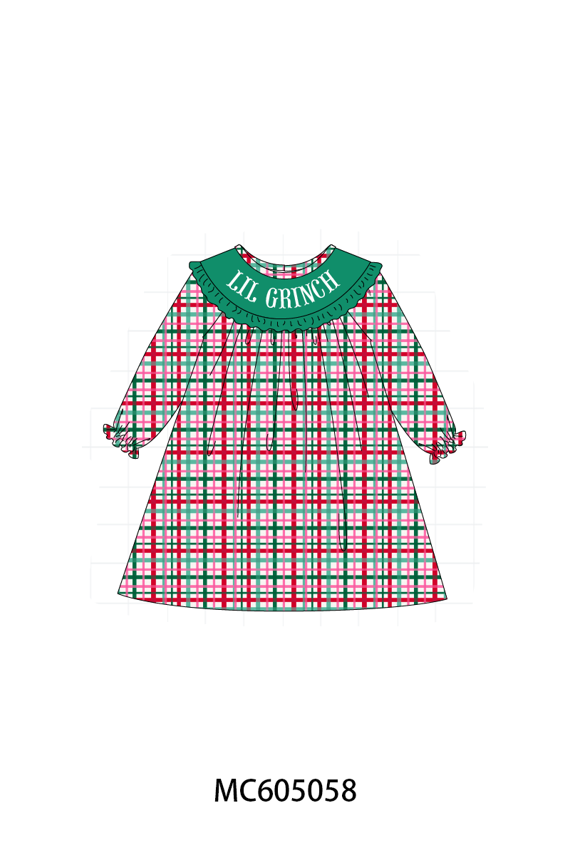 PO92 Green christmas LIL GRINCH french knot plaid collection - closing 5/25 - ETA late October