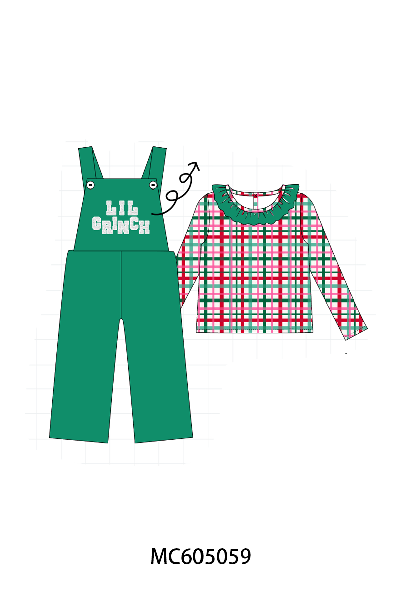PO92 Green christmas LIL GRINCH french knot plaid collection - closing 5/25 - ETA late October