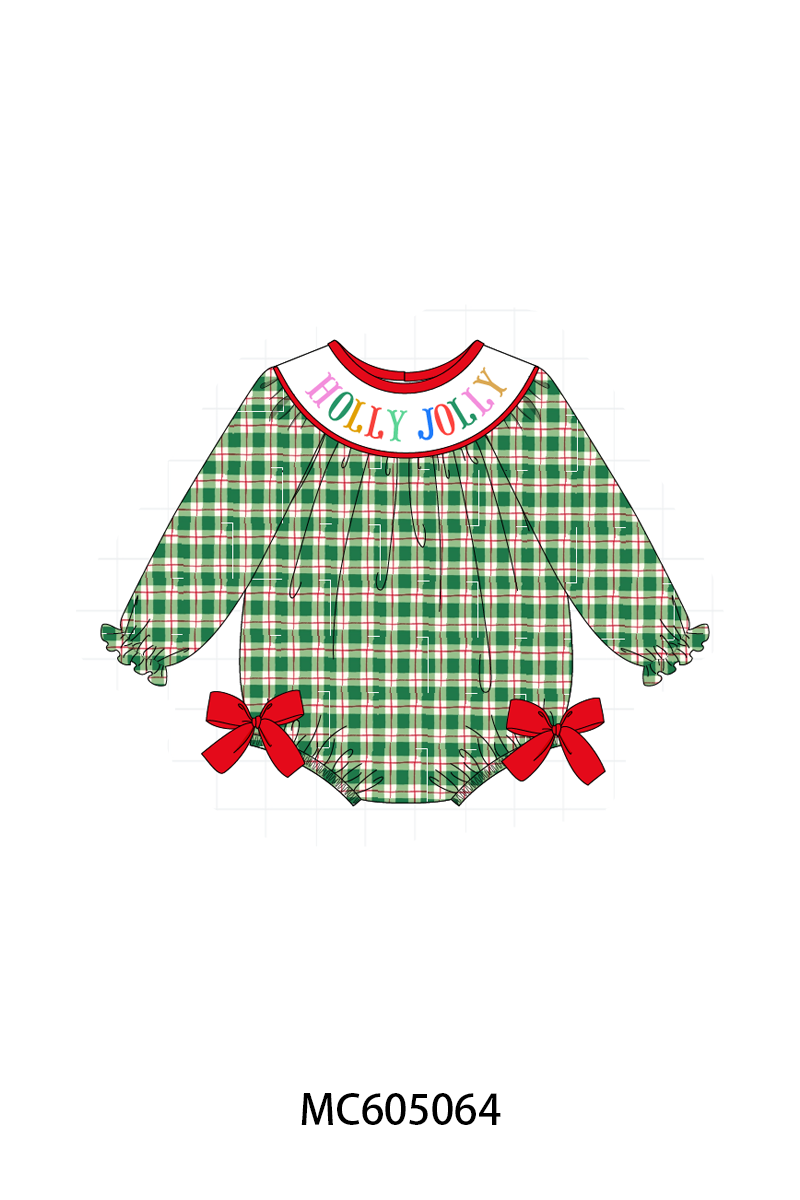 PO92 Green plaid HOLLY JOLLY embroidery collection - closing 5/25 - ETA late October