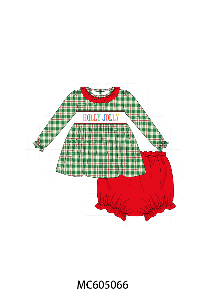 PO92 Green plaid HOLLY JOLLY embroidery collection - closing 5/25 - ETA late October