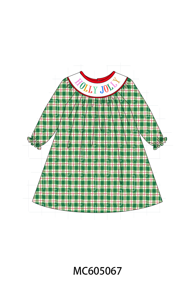 PO92 Green plaid HOLLY JOLLY embroidery collection - closing 5/25 - ETA late October
