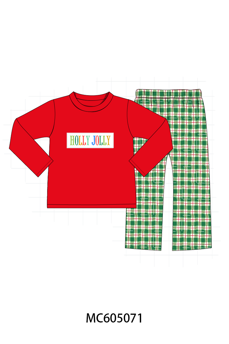 PO92 Green plaid HOLLY JOLLY embroidery collection - closing 5/25 - ETA late October