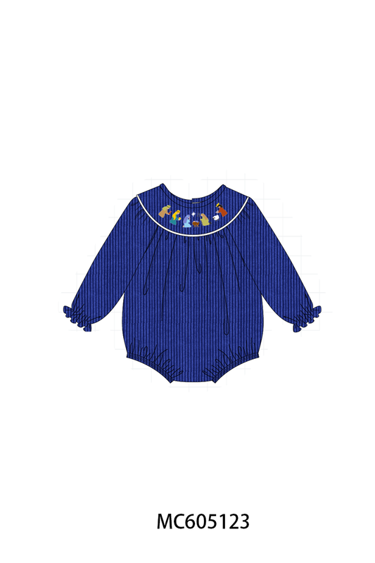 PO92 Royal blue nativity embroidery corduroy collection - closing 5/25 - ETA late October