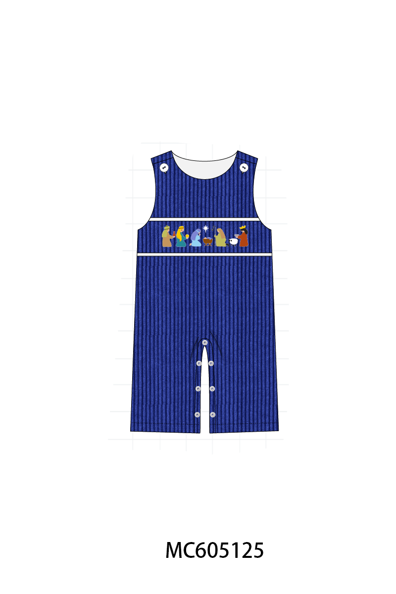 PO92 Royal blue nativity embroidery corduroy collection - closing 5/25 - ETA late October