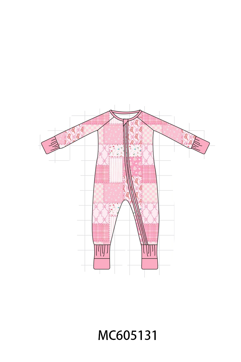 PO92 Pink bow checkered bamboo collection - closing 5/25 - ETA late October