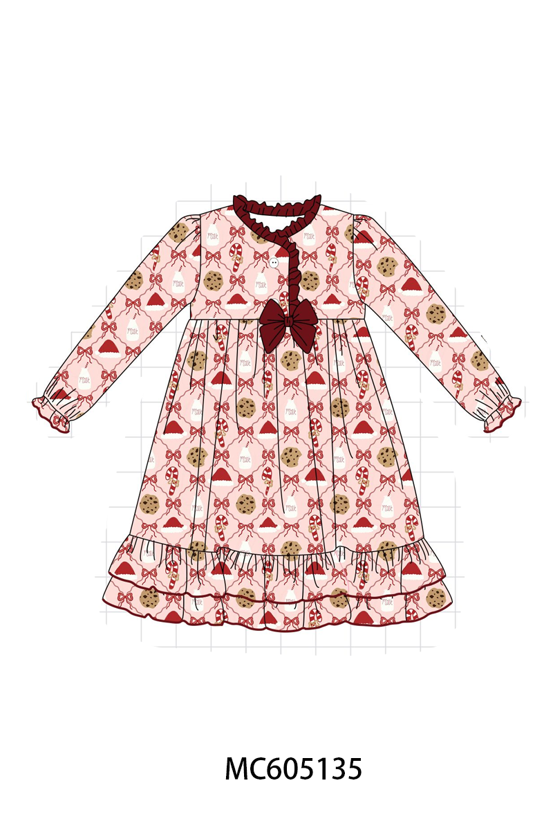 PO92 Maroon christmas milk candy cane bow bamboo collection - closing 5/25 - ETA late October