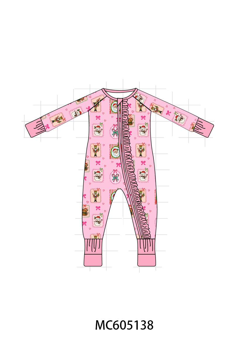 PO92 Pink christmas snowman bamboo collection - closing 5/25 - ETA late October