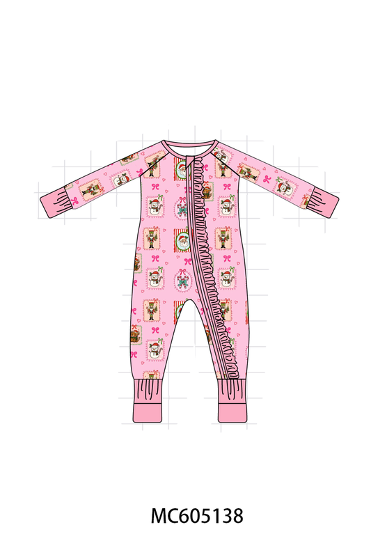 PO92 Pink christmas snowman bamboo collection - closing 5/25 - ETA late October