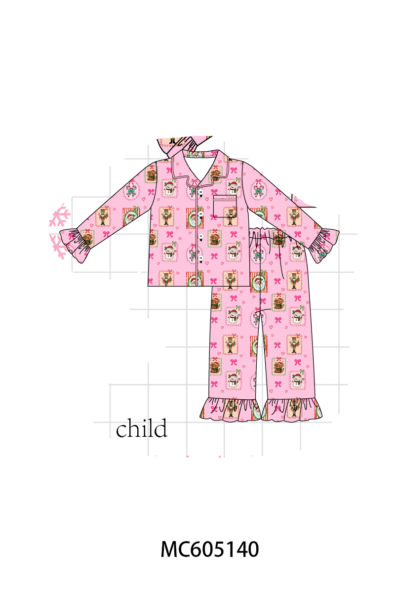 PO92 Pink christmas snowman bamboo collection - closing 5/25 - ETA late October