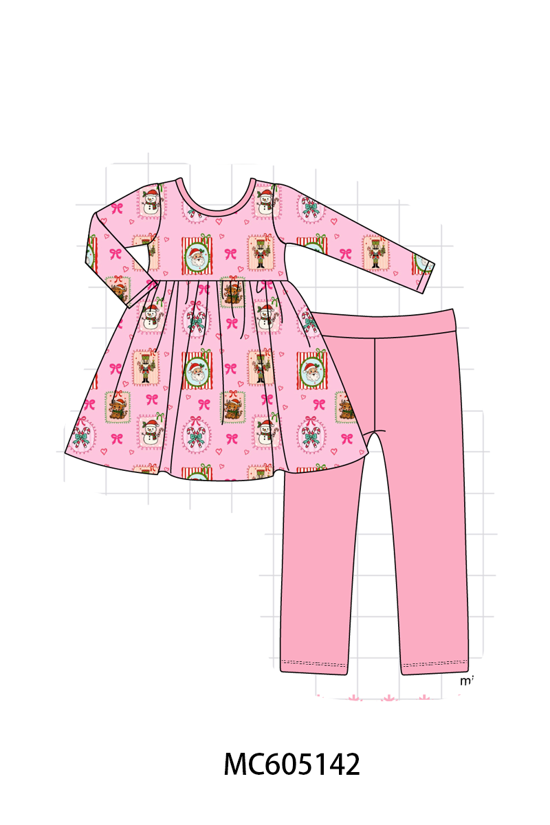 PO92 Pink christmas snowman bamboo collection - closing 5/25 - ETA late October
