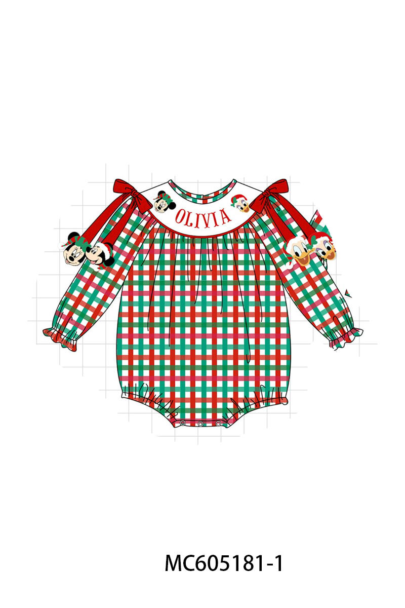 PO92 Red christmas monogram embroidery plaid collection - closing 5/25 - ETA late October