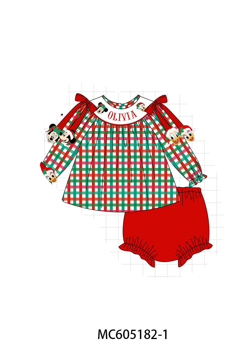 PO92 Red christmas monogram embroidery plaid collection - closing 5/25 - ETA late October