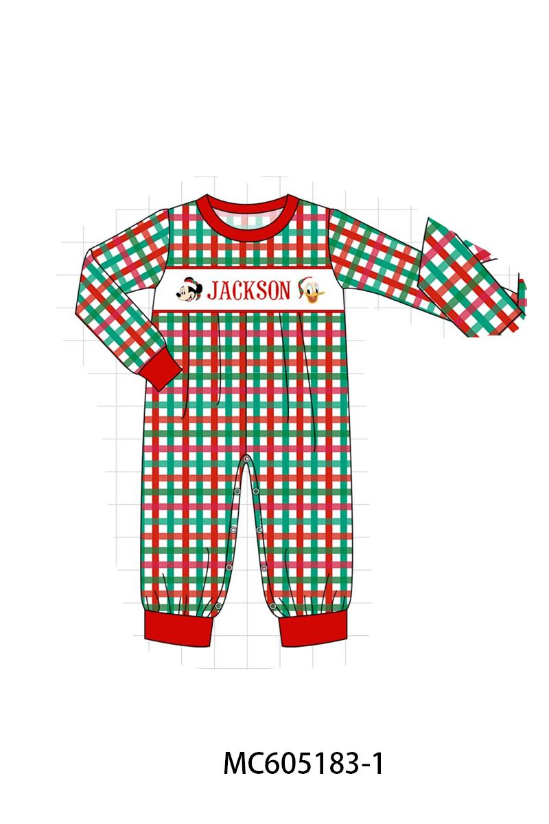 PO92 Red christmas monogram embroidery plaid collection - closing 5/25 - ETA late October
