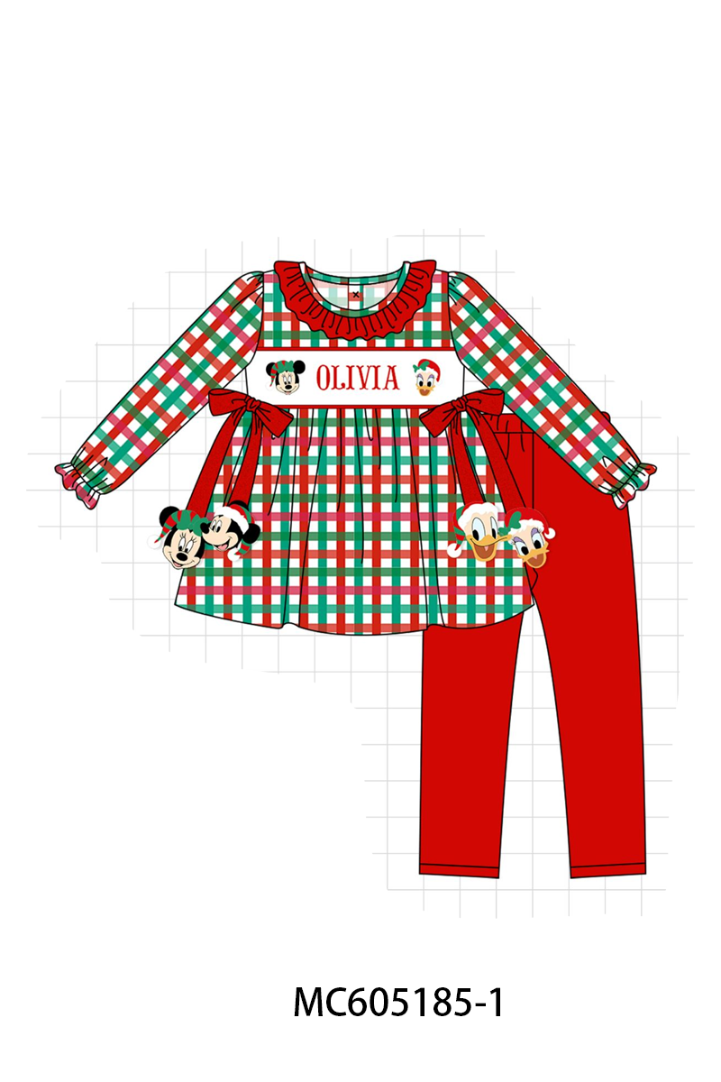 PO92 Red christmas monogram embroidery plaid collection - closing 5/25 - ETA late October