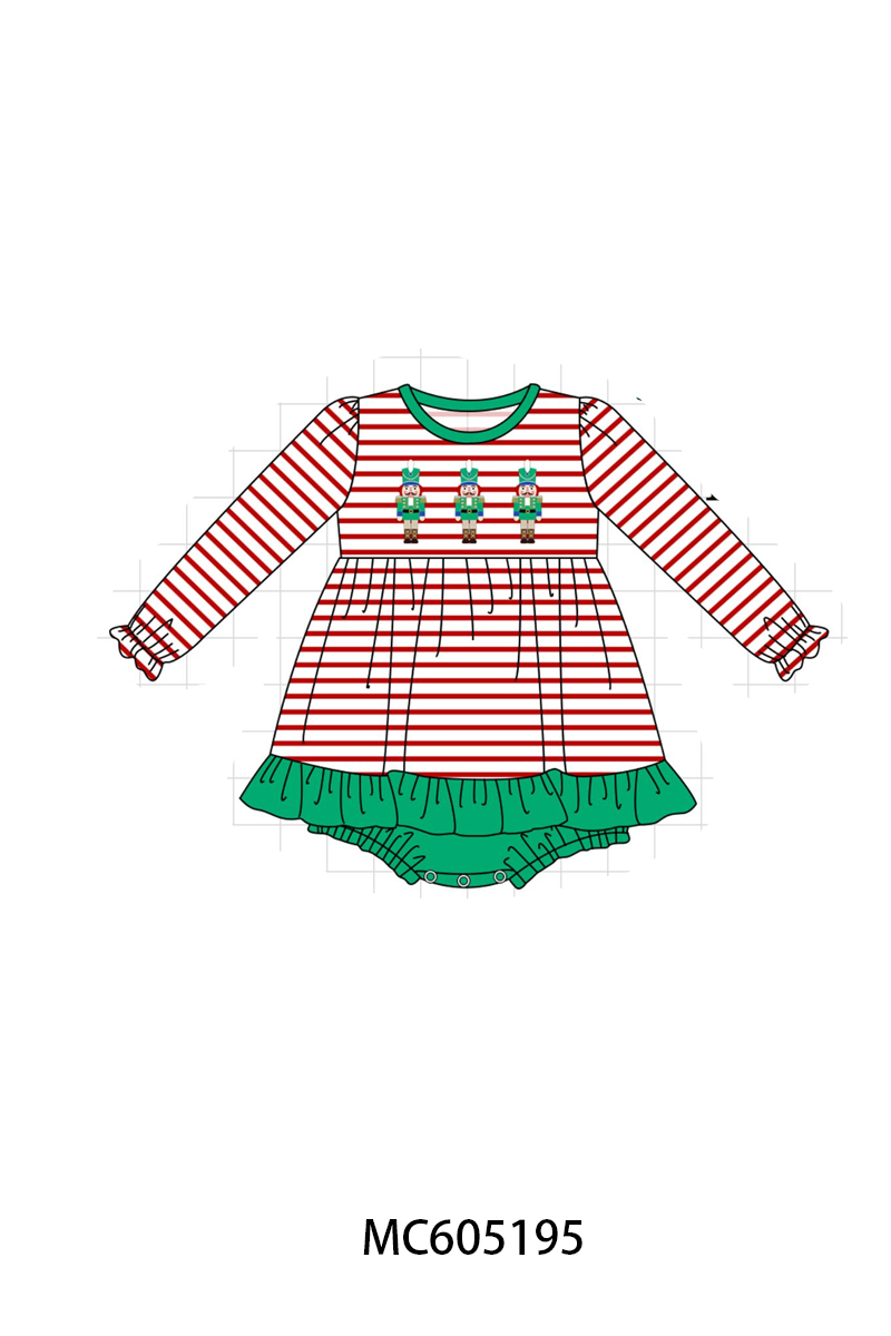 PO92 Red stripe christmas nutcracker embroidery collection - closing 5/25 - ETA late October