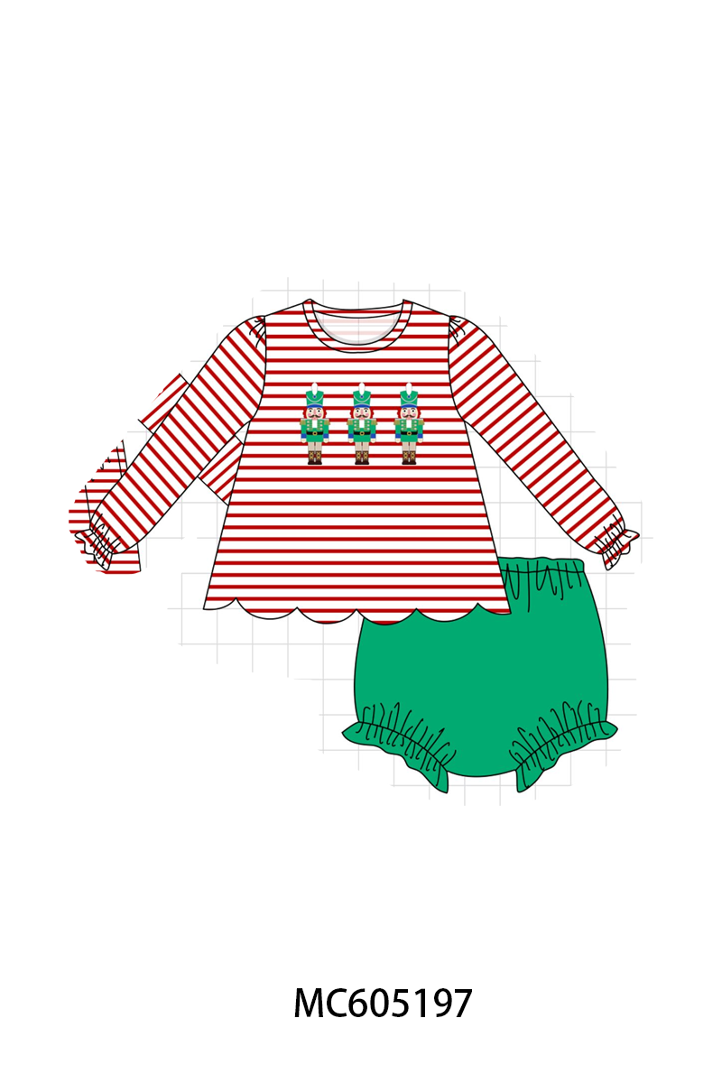 PO92 Red stripe christmas nutcracker embroidery collection - closing 5/25 - ETA late October