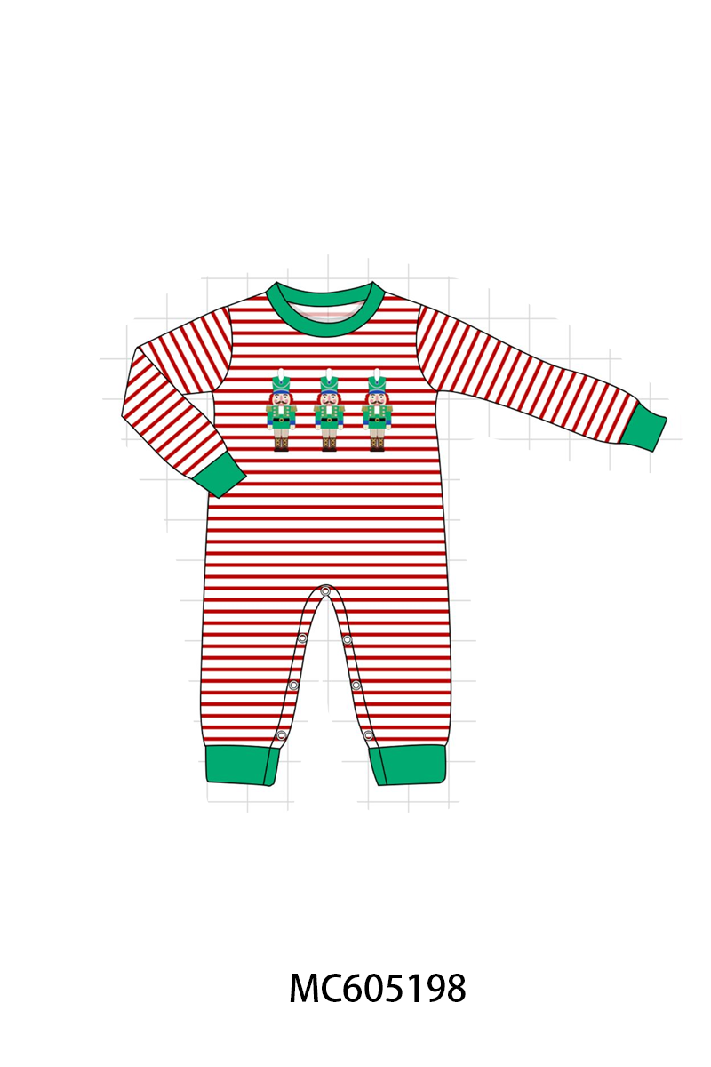 PO92 Red stripe christmas nutcracker embroidery collection - closing 5/25 - ETA late October