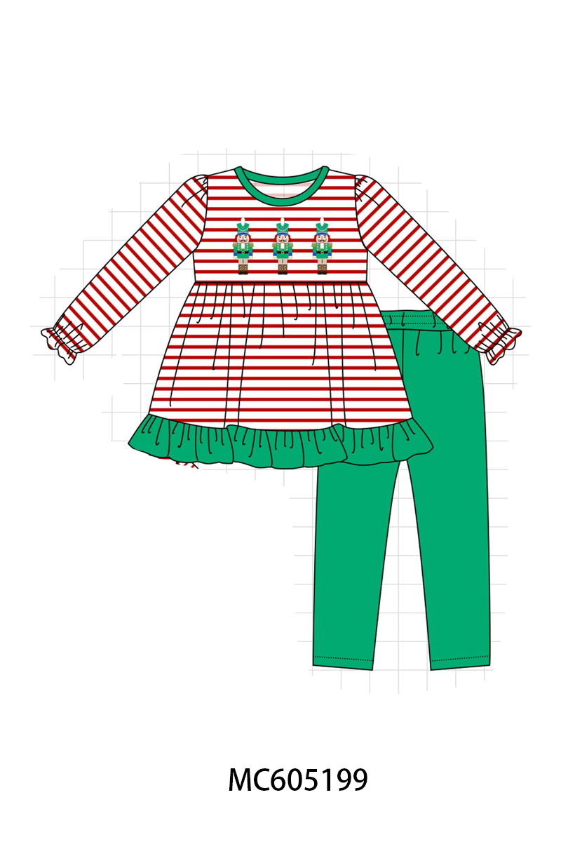 PO92 Red stripe christmas nutcracker embroidery collection - closing 5/25 - ETA late October