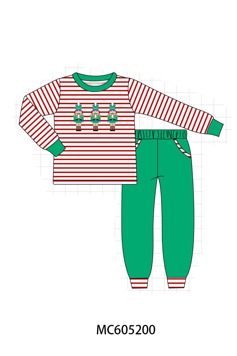 PO92 Red stripe christmas nutcracker embroidery collection - closing 5/25 - ETA late October
