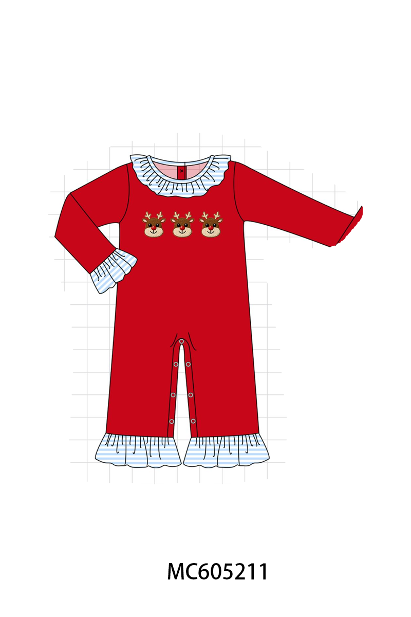 PO92 Red christmas reindeer french knot collection - closing 5/25 - ETA late October