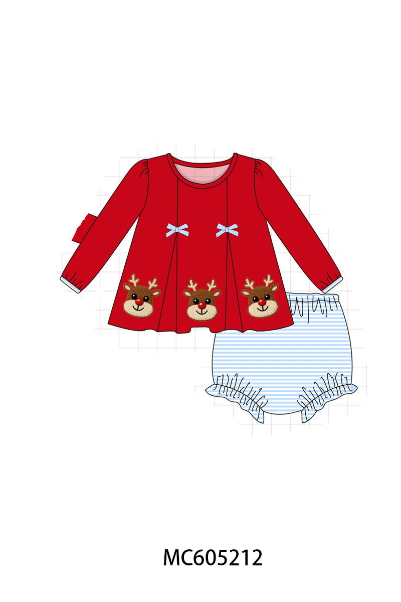 PO92 Red christmas reindeer french knot collection - closing 5/25 - ETA late October