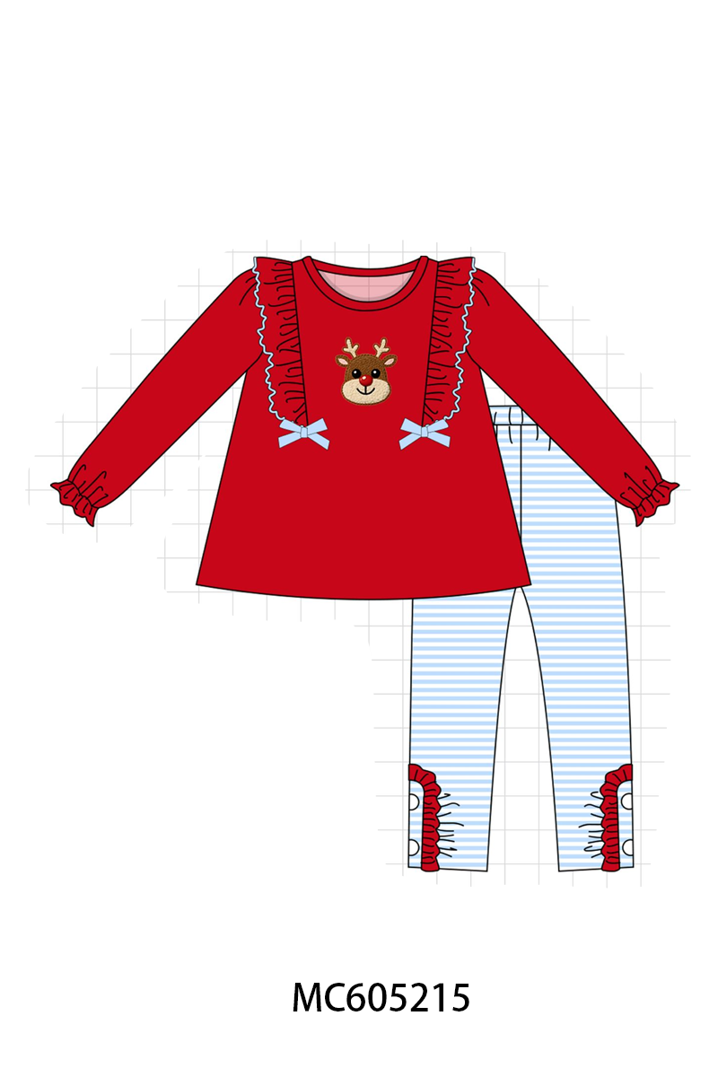 PO92 Red christmas reindeer french knot collection - closing 5/25 - ETA late October