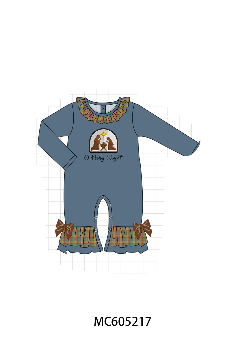 PO92 Blue nativity embroidery plaid collection - closing 5/25 - ETA late October