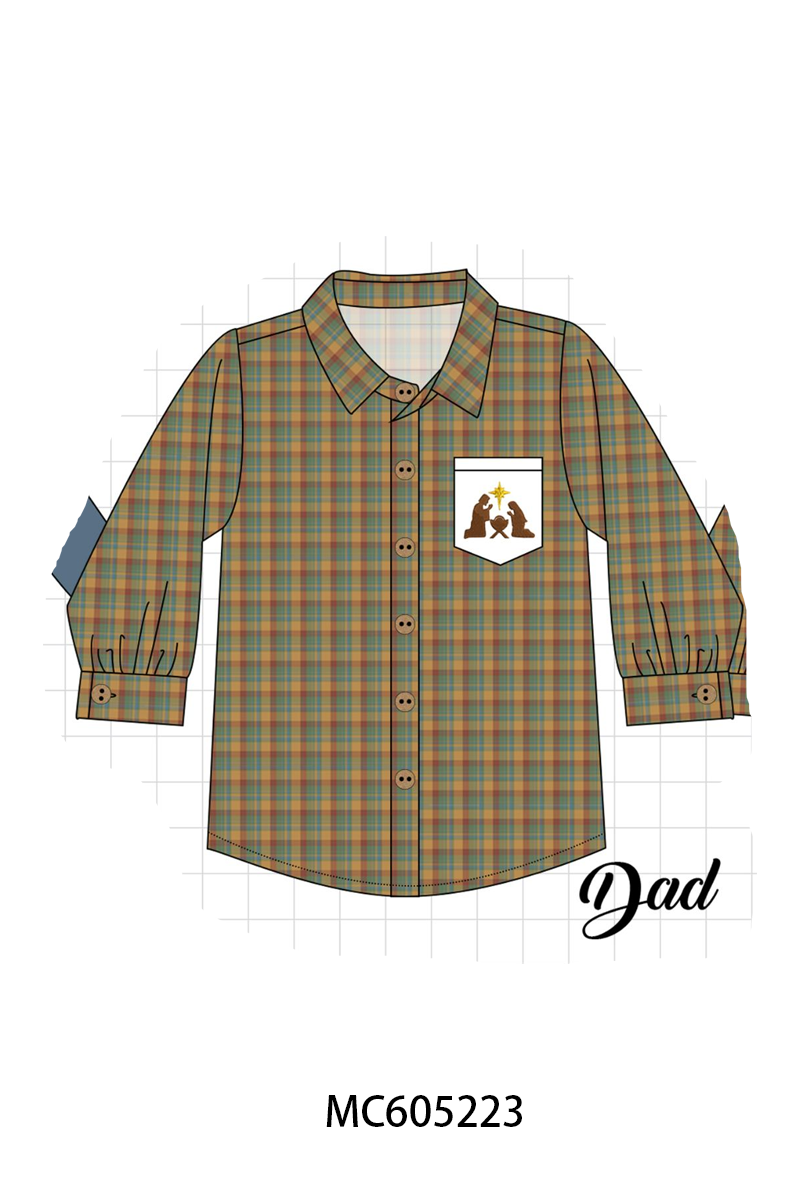 PO92 Blue nativity embroidery plaid collection - closing 5/25 - ETA late October