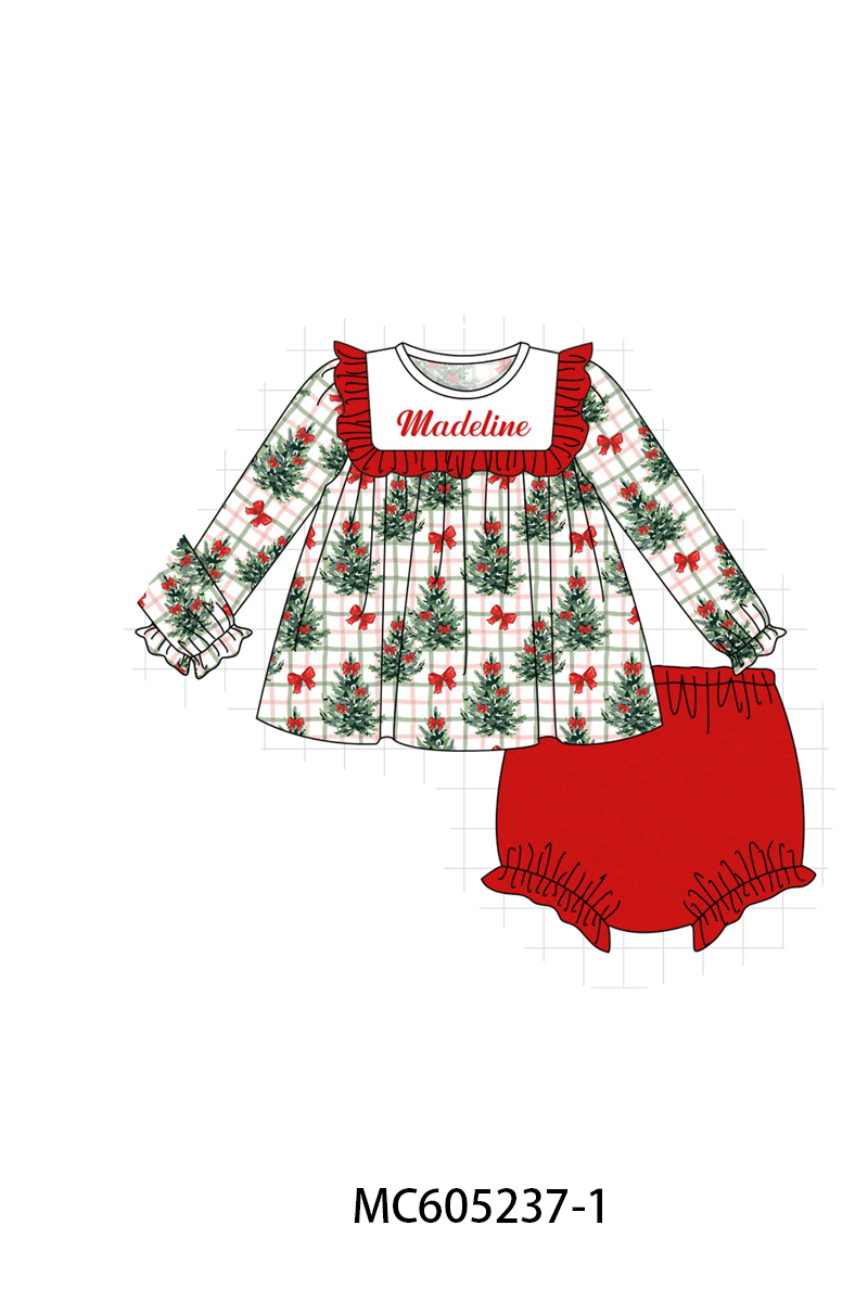 PO92 Red christmas mink velvet monogram embroidery plaid collection - closing 5/25 - ETA late October