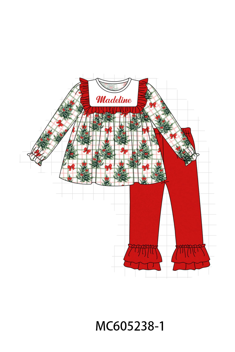 PO92 Red christmas mink velvet monogram embroidery plaid collection - closing 5/25 - ETA late October