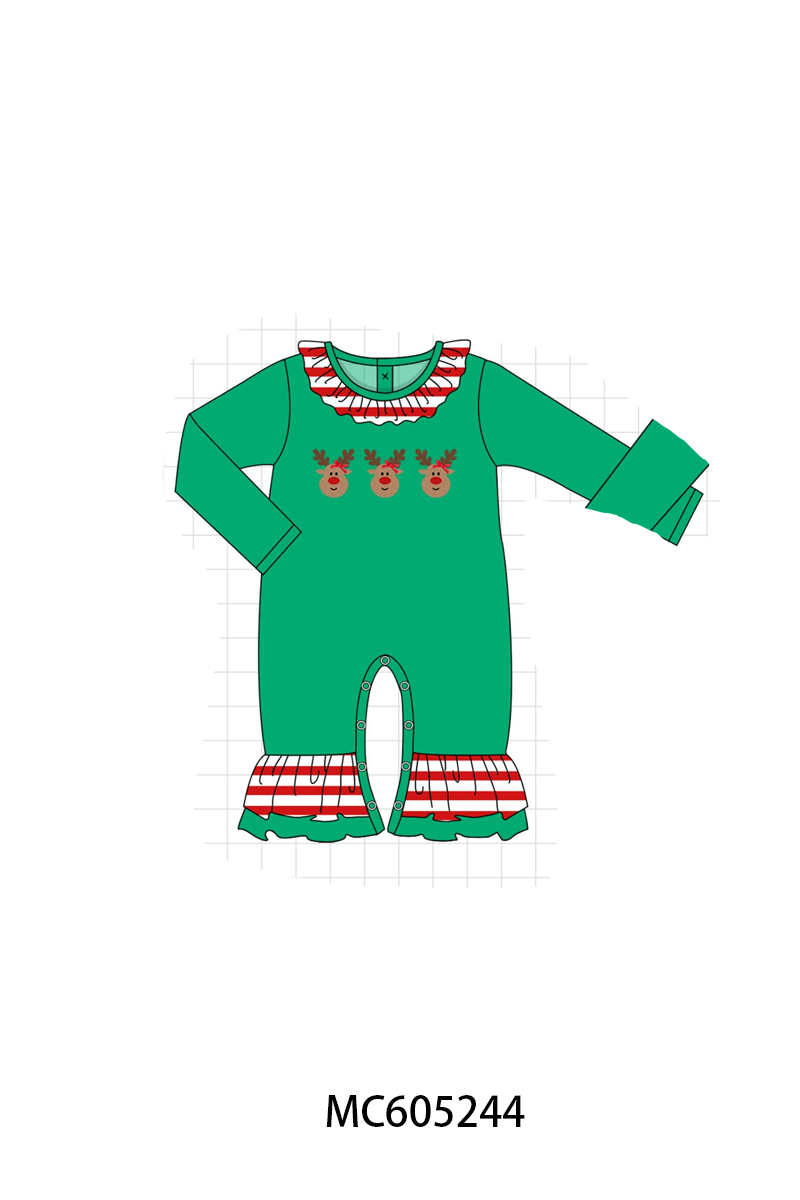 PO92 Green christmas reindeer french knot collection - closing 5/25 - ETA late October