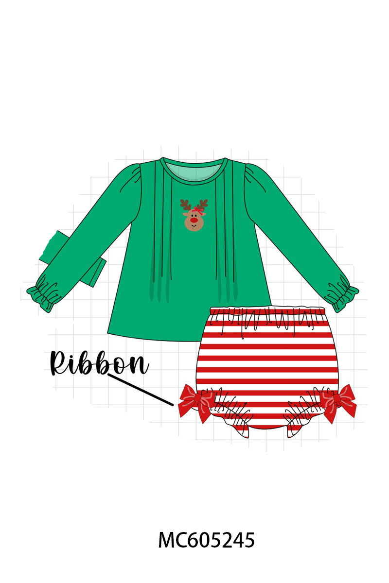 PO92 Green christmas reindeer french knot collection - closing 5/25 - ETA late October