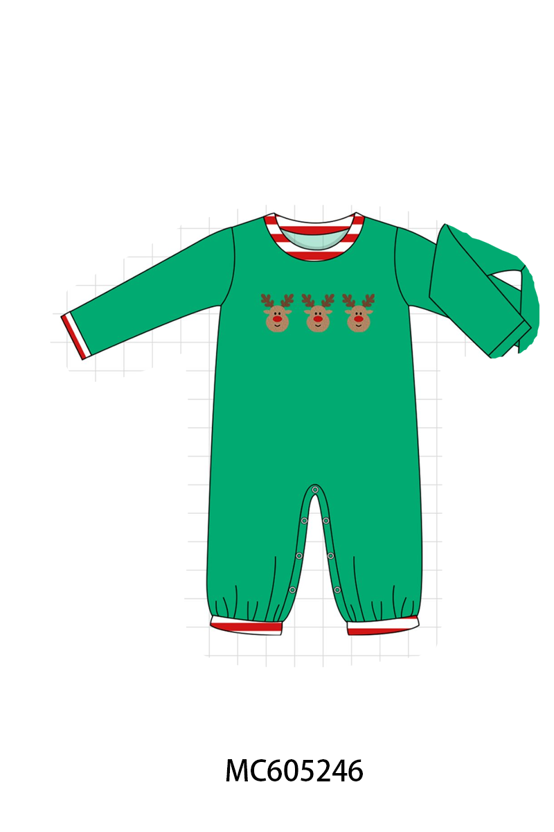 PO92 Green christmas reindeer french knot collection - closing 5/25 - ETA late October