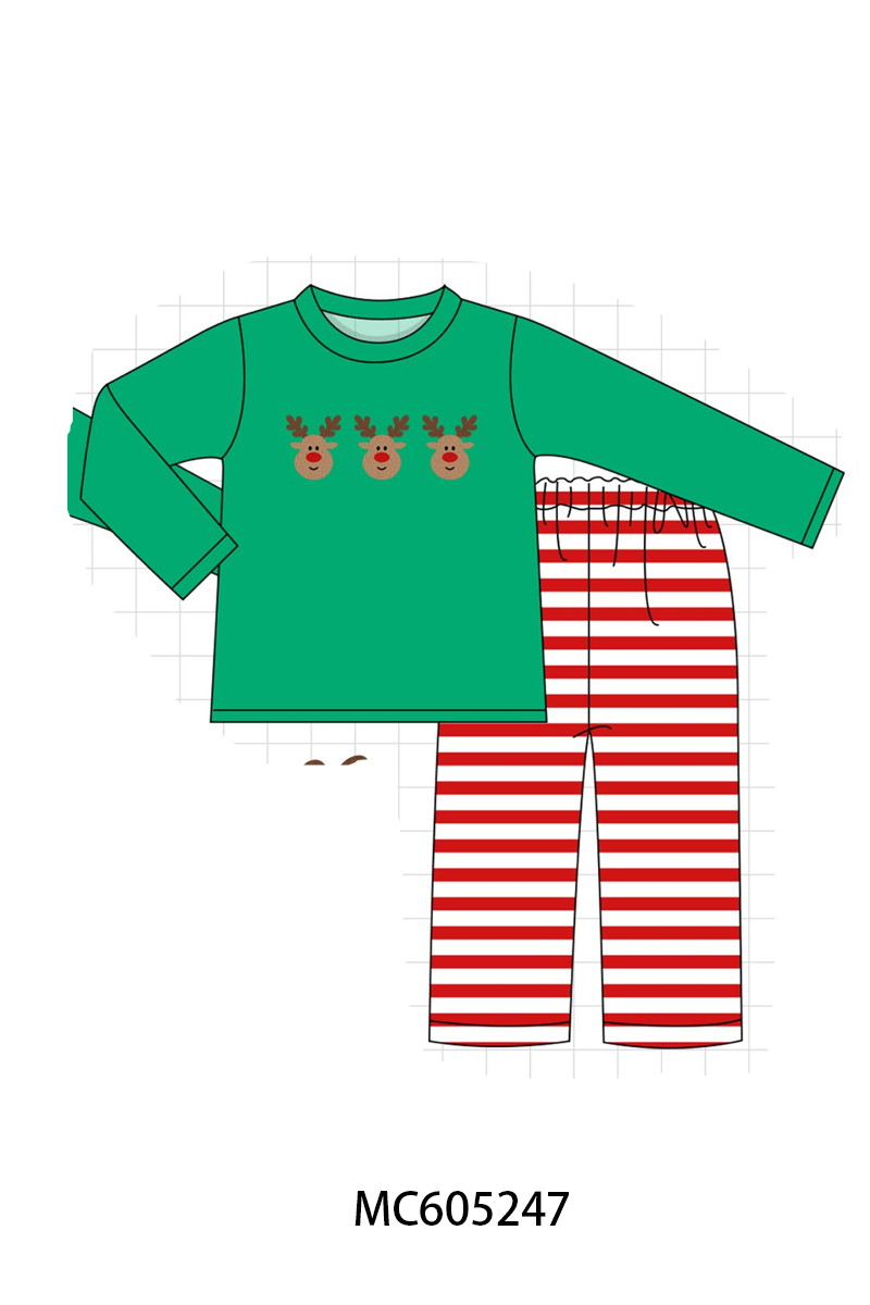 PO92 Green christmas reindeer french knot collection - closing 5/25 - ETA late October