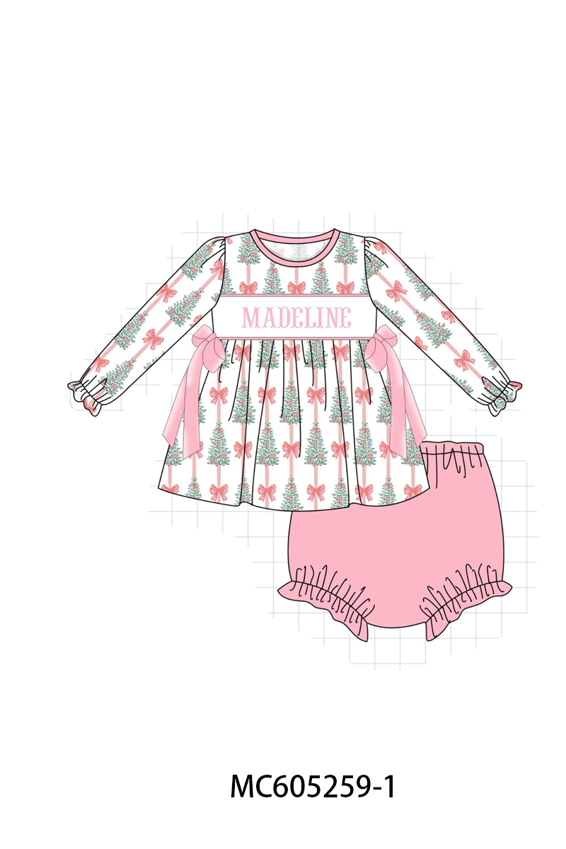 PO92 Pink christmas tree monogram embroidery collection - closing 5/25 - ETA late October