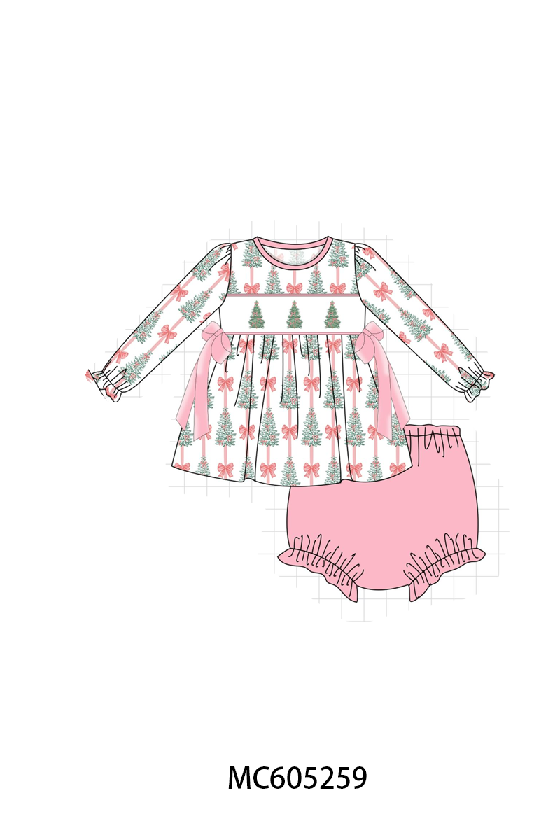 PO92 Pink christmas tree embroidery collection - closing 5/25 - ETA late October
