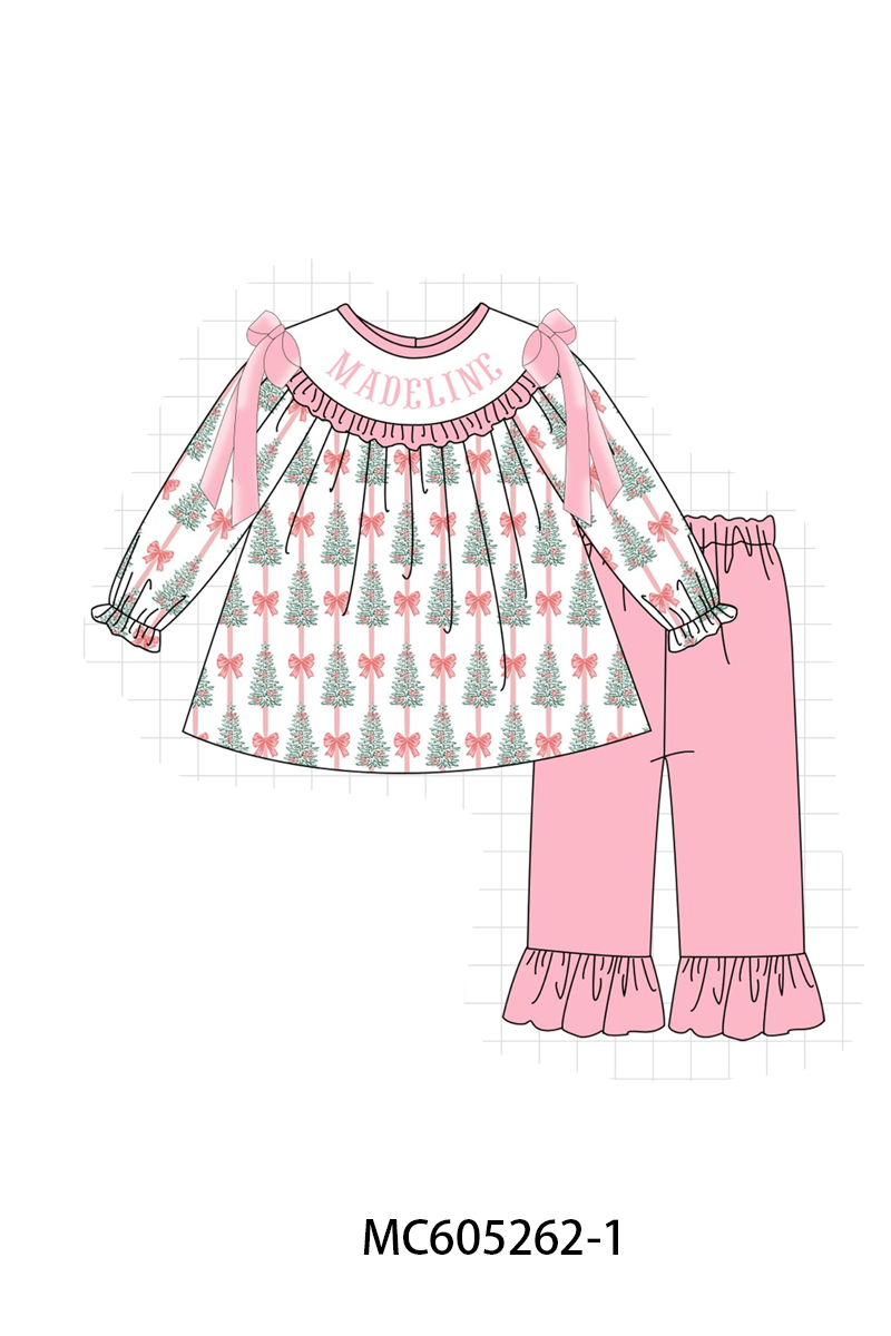 PO92 Pink christmas tree monogram embroidery collection - closing 5/25 - ETA late October