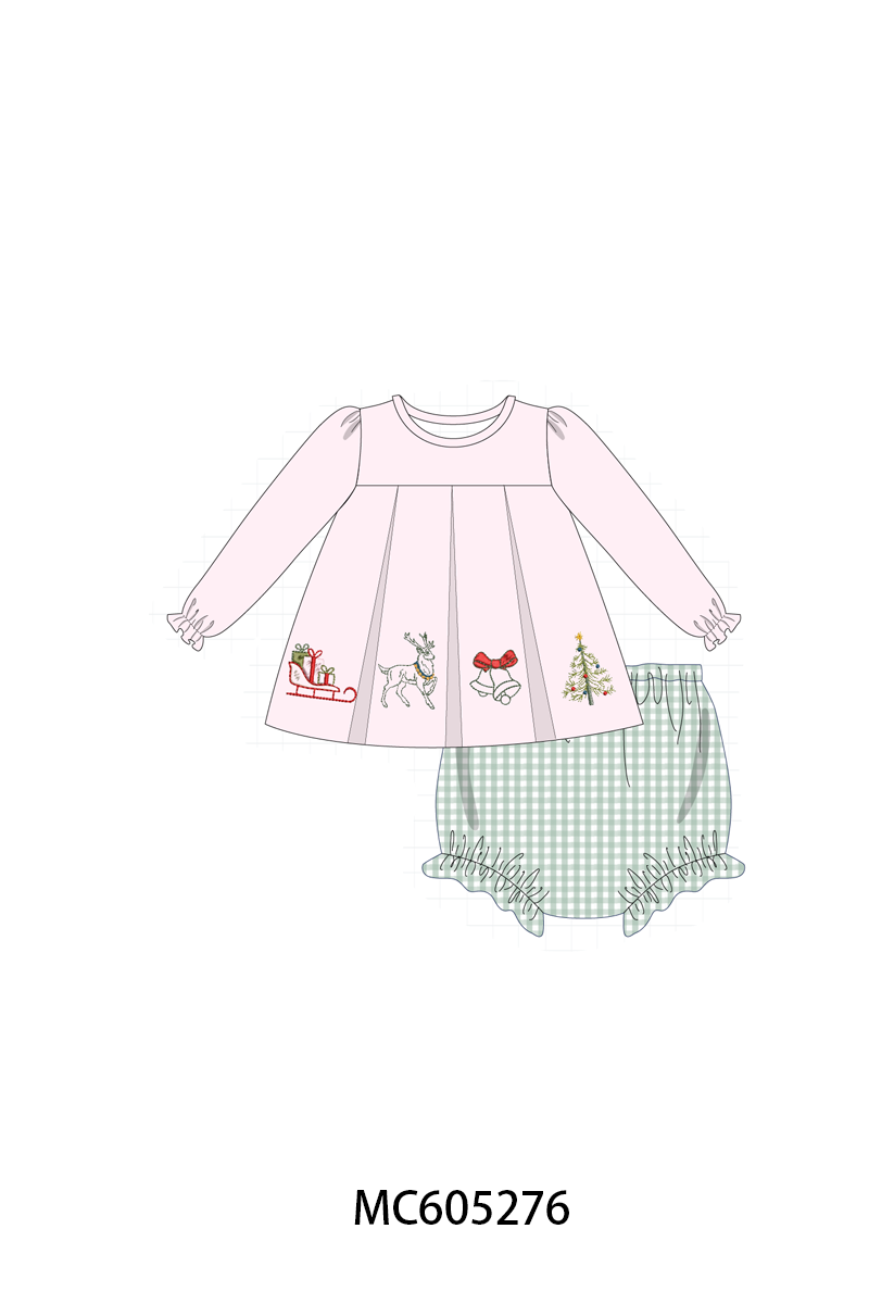 PO92 Pink&sage christmas embroidery collection - closing 5/25 - ETA late October