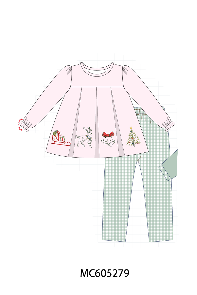 PO92 Pink&sage christmas embroidery collection - closing 5/25 - ETA late October