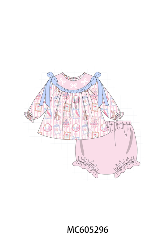 PO92 Pink bow embroidery collection - closing 5/25 - ETA late October